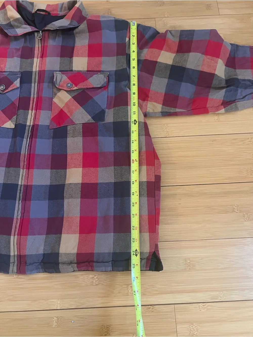 The North Face reversible padded jacket black and buffalo plaid flannel Large